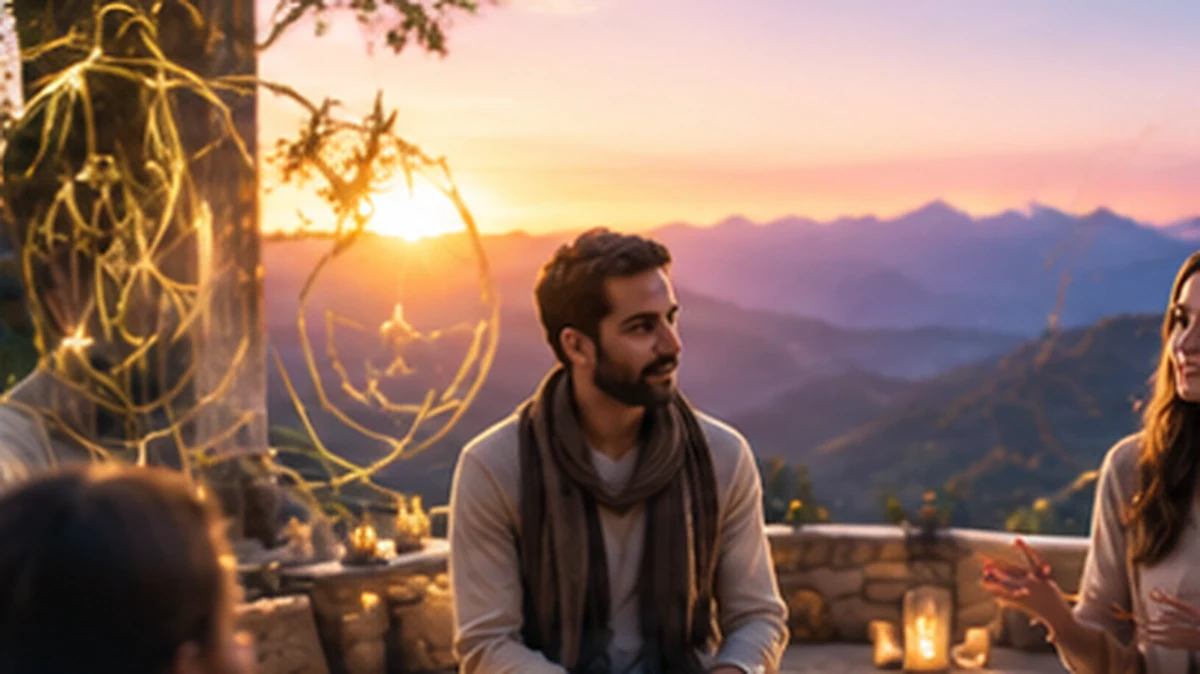 Imagen conceptual de hombres y mujeres compartiendo una conversación en grupo
